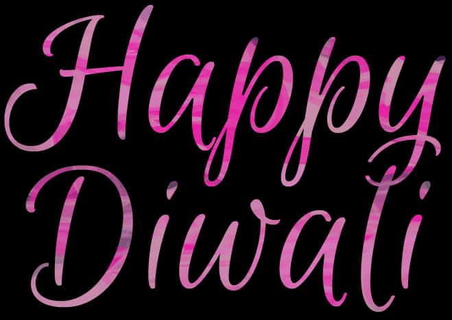 Happy Diwali Pink Script Background PNG Image