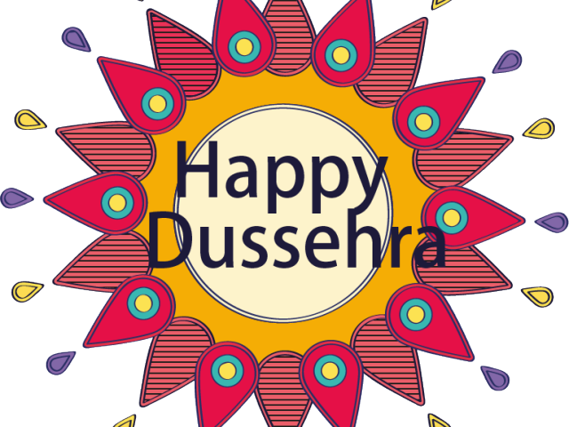 Happy Dussehra Greeting Design PNG Image