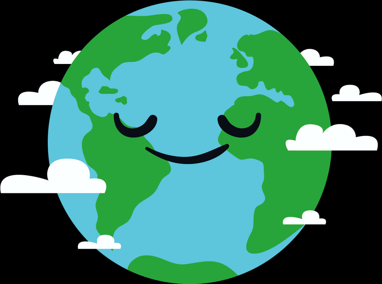 Happy Earth Cartoon Character PNG Image