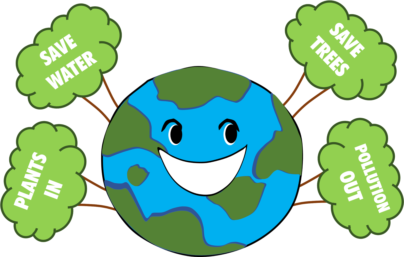 Happy Earth Green Cleaning Concept PNG Image