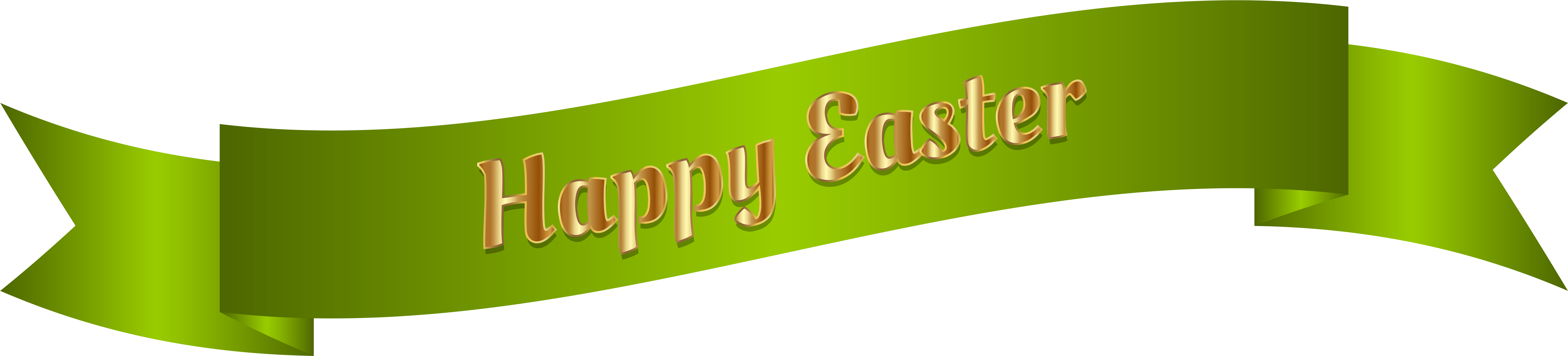 Happy Easter Green Banner PNG Image