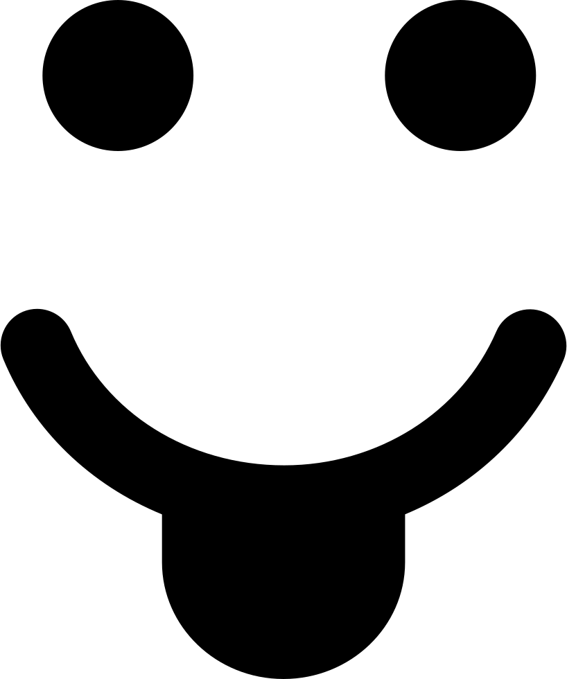 Happy Face Icon Simple Tongue Out PNG Image