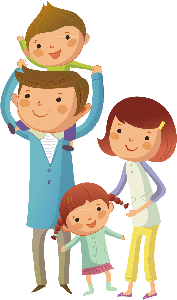 Happy Family Illustration PNG Image