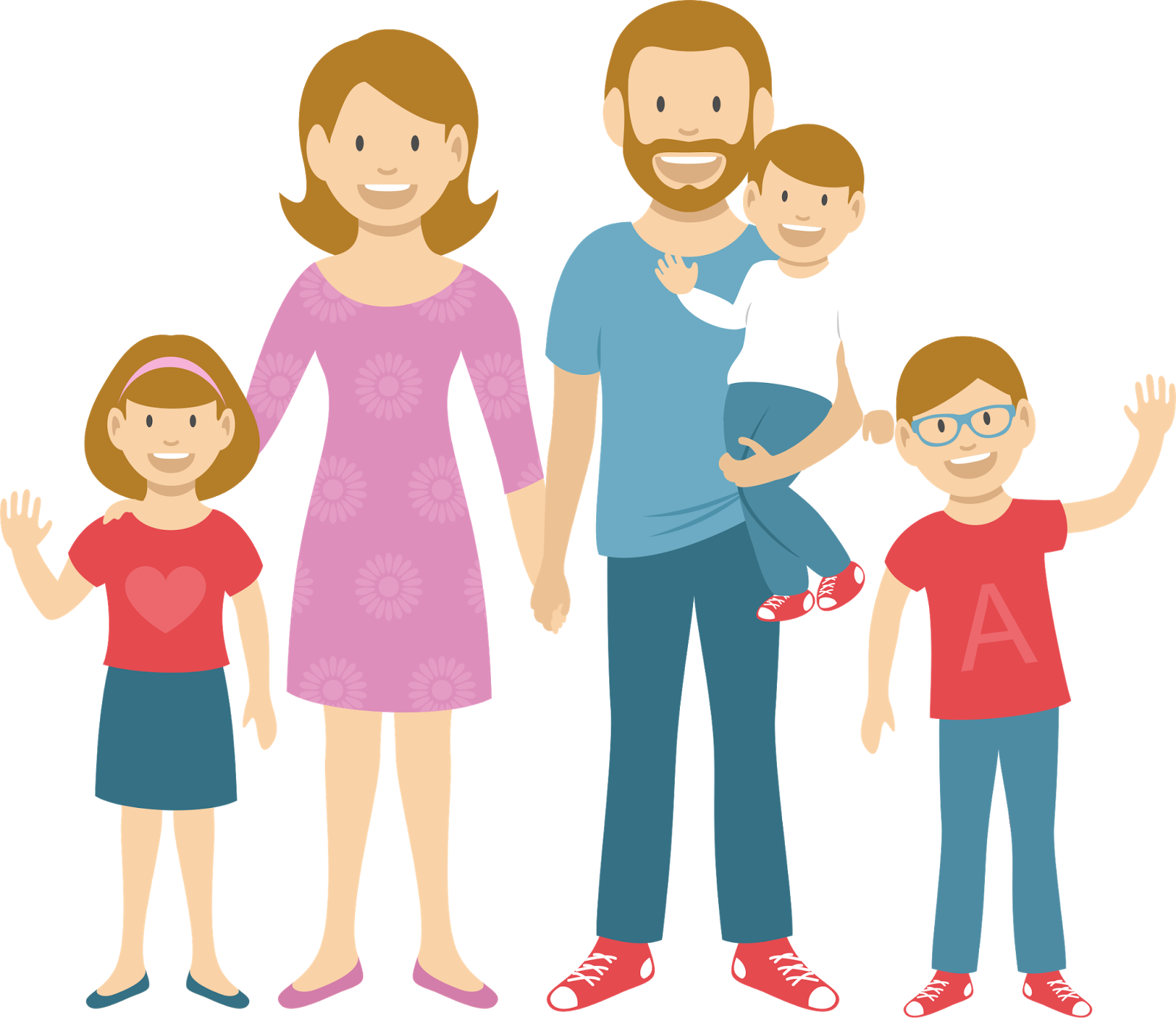 Happy Family Illustration PNG Image