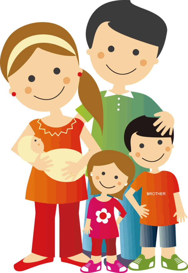 Happy Family Illustration PNG Image