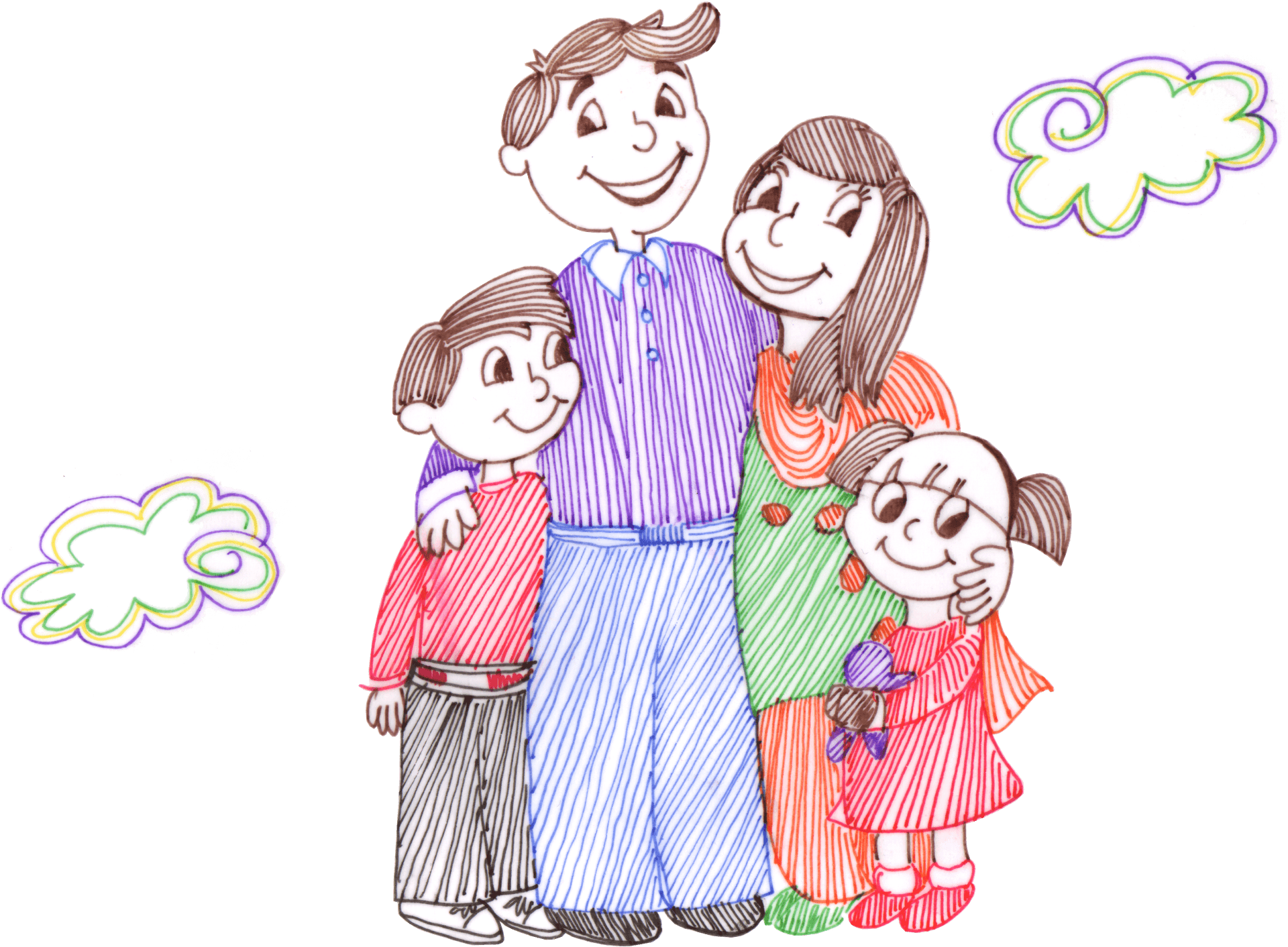 Happy Family Illustration PNG Image