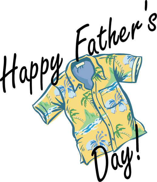 Happy Fathers Day Hawaiian Shirt PNG Image