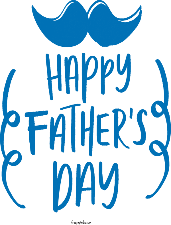 Happy Fathers Day Mustache Graphic PNG Image