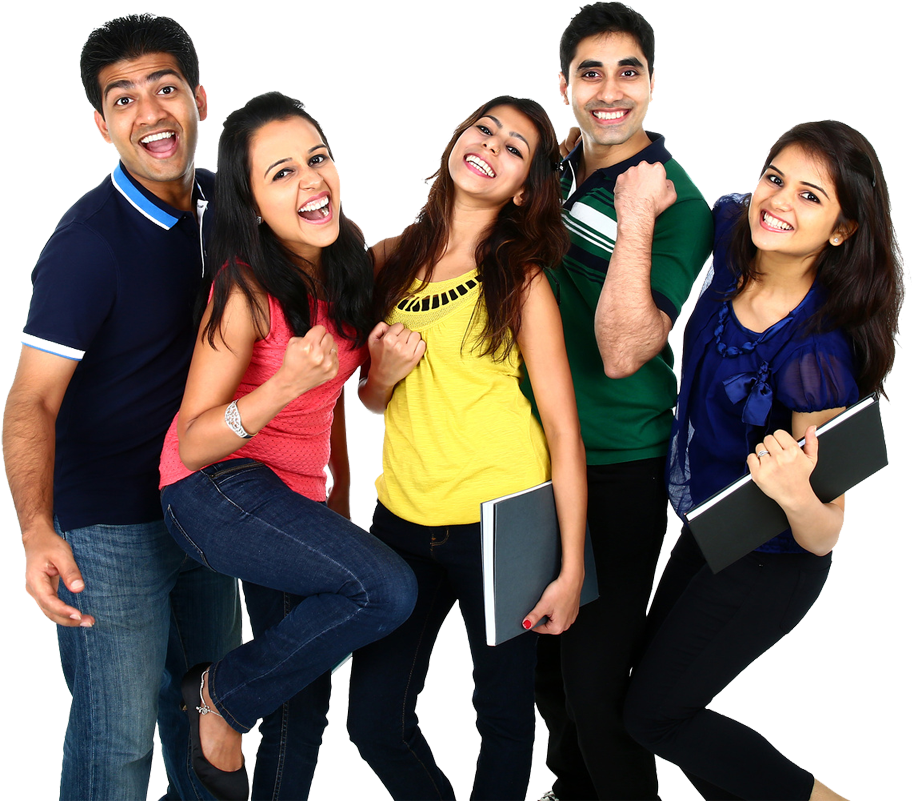 Happy Groupof Students Posing PNG Image