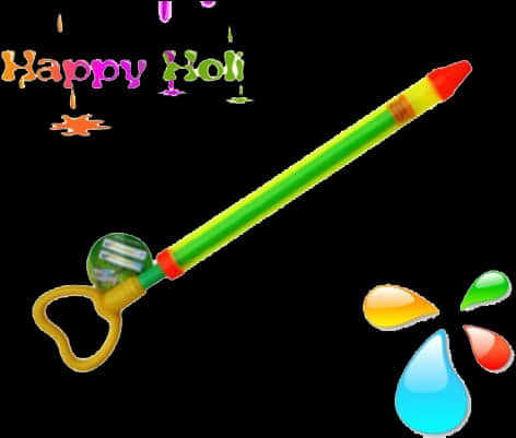 Happy Holi Celebration Pichkari Water Gun PNG Image