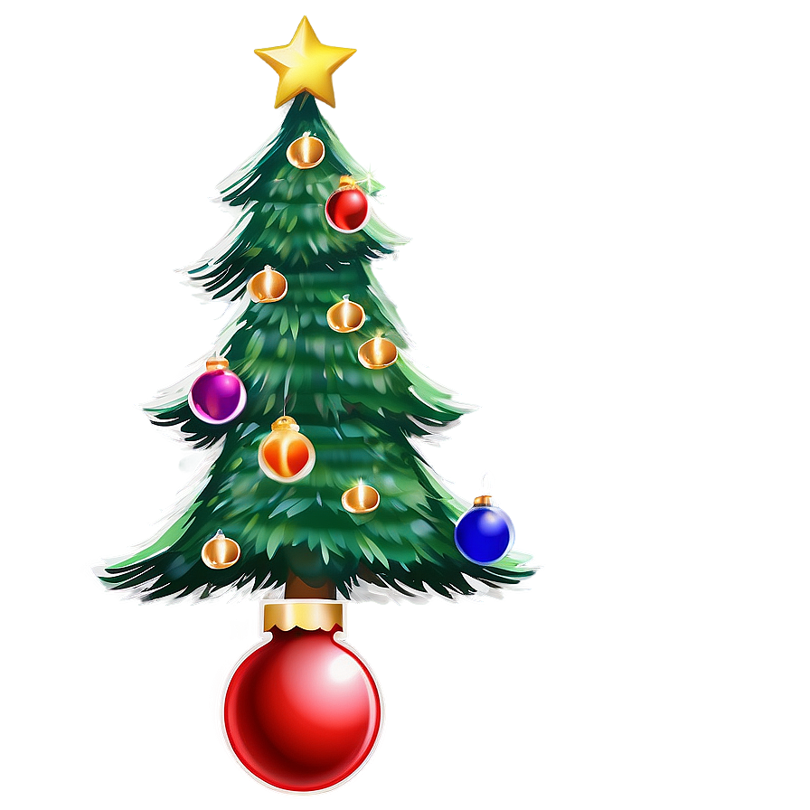 Happy Holidays Cartoon Tree Png 75 PNG Image