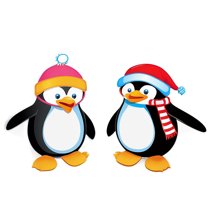 Happy Holidays Cheerful Penguins Png 14 PNG Image