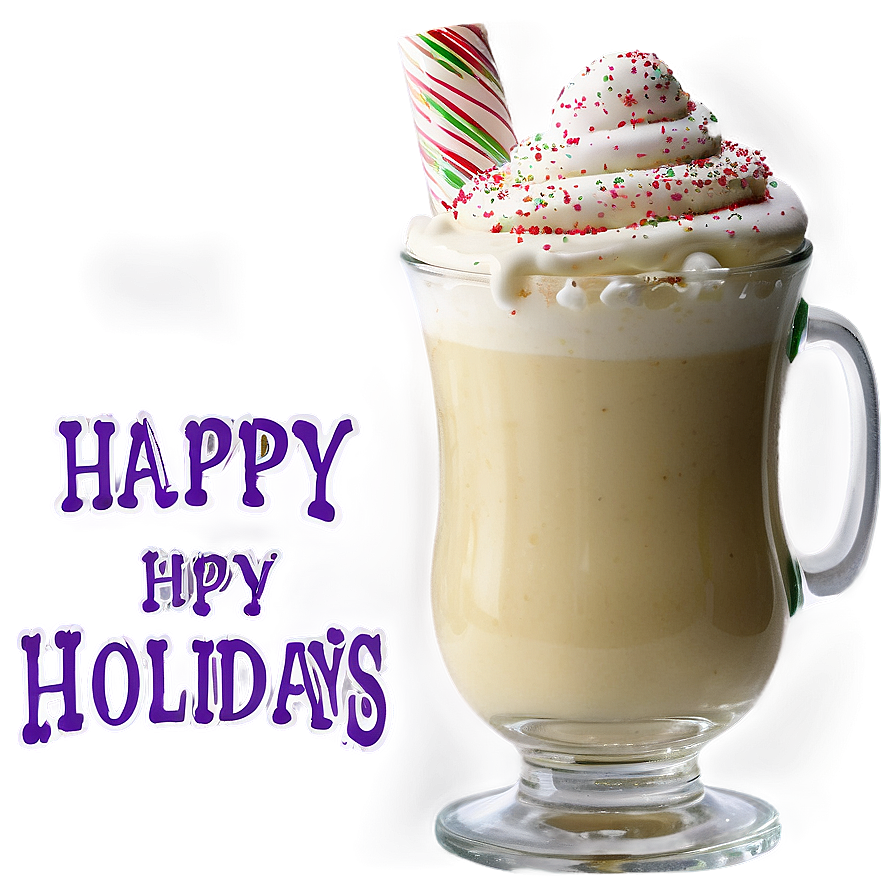 Happy Holidays Eggnog Glass Png Usy88 PNG Image