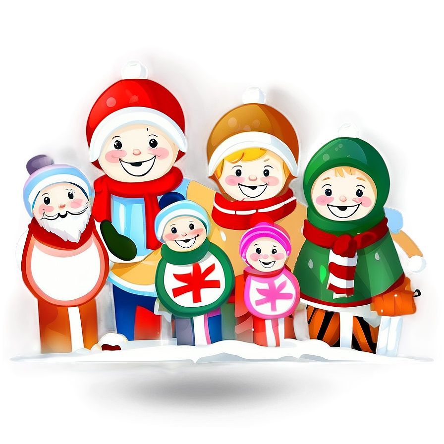 Happy Holidays Family Illustration Png Xlb59 PNG Image