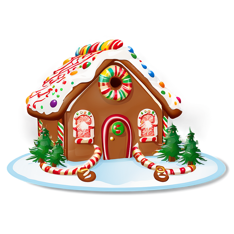 Happy Holidays Gingerbread House Png 5 PNG Image