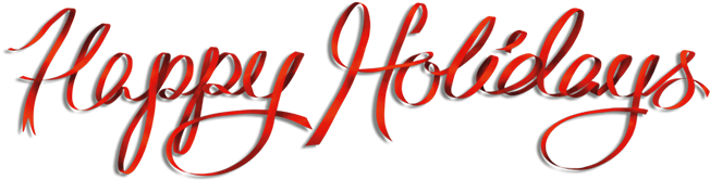 Happy Holidays Red Script PNG Image