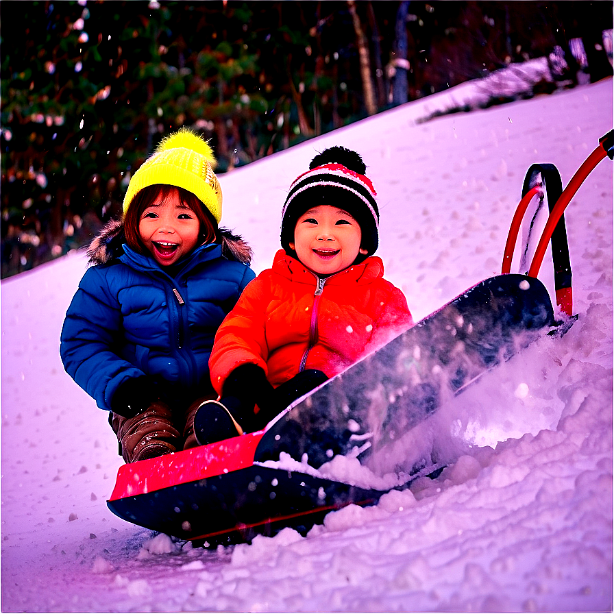 Happy Holidays Sledding Adventure Png 05232024 PNG Image