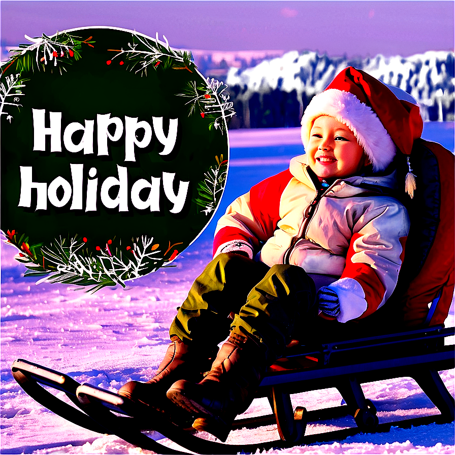 Happy Holidays Sledding Adventure Png 05232024 PNG Image