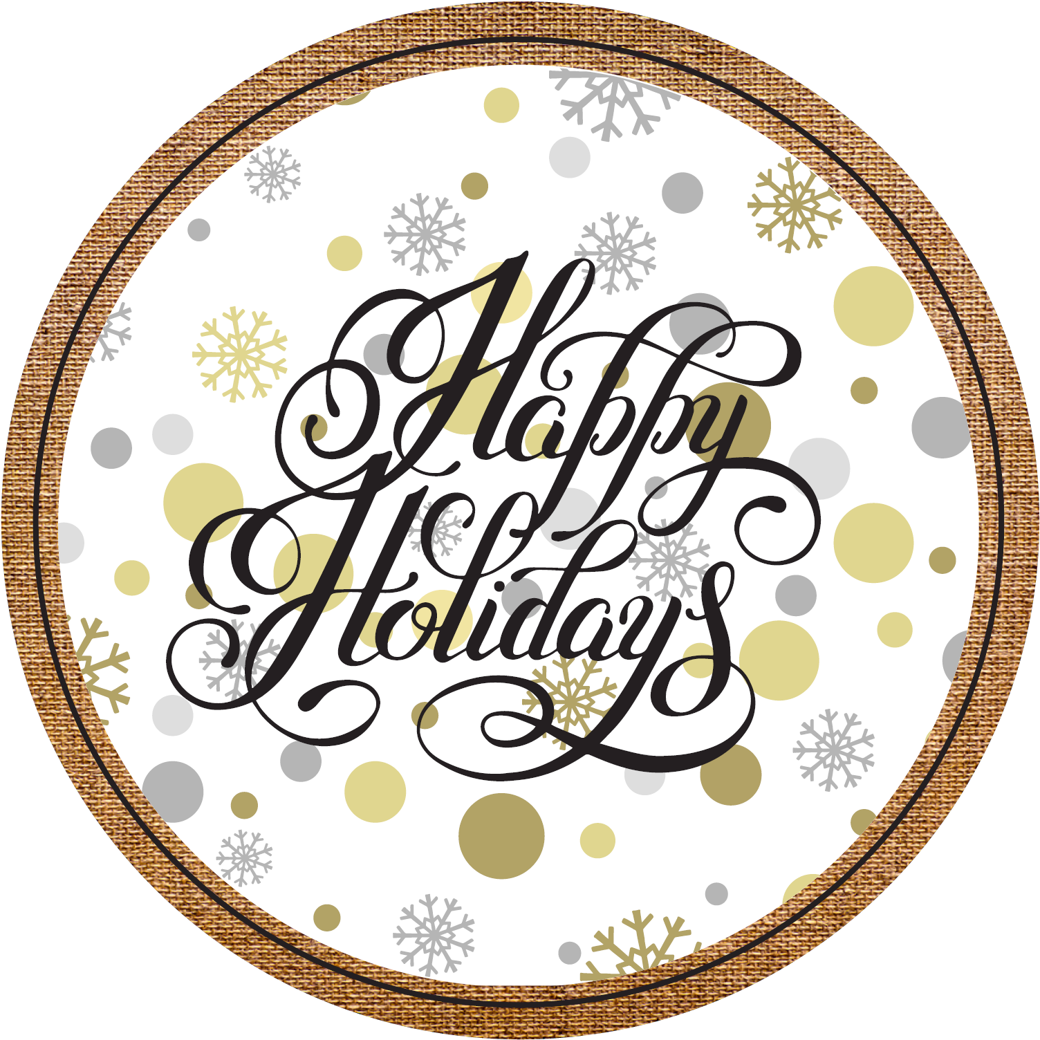 Happy Holidays Snowflake Decoration PNG Image