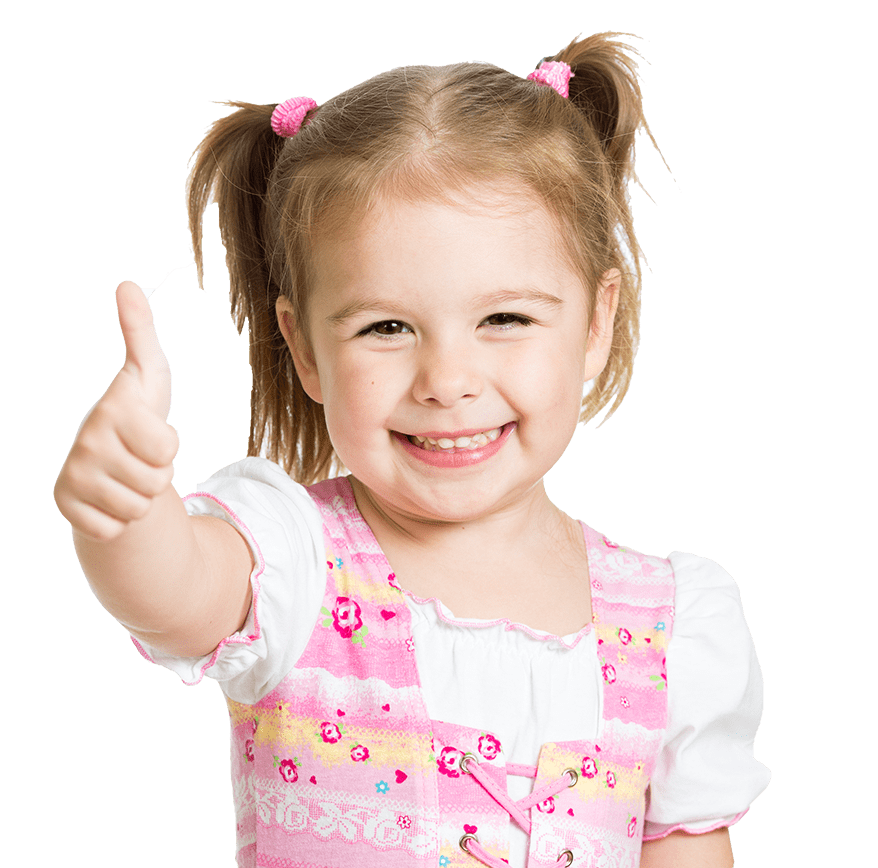 Happy Little Girl Thumbs Up PNG Image