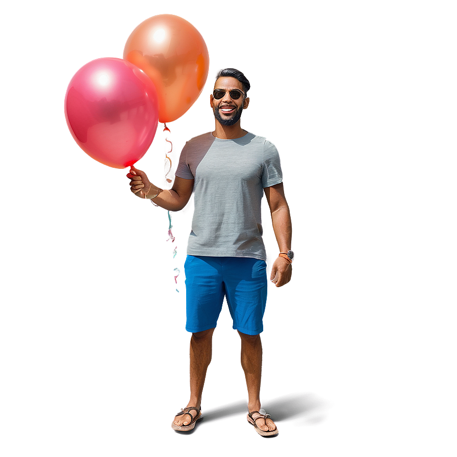 Happy Man With Balloons Png 06272024 PNG Image