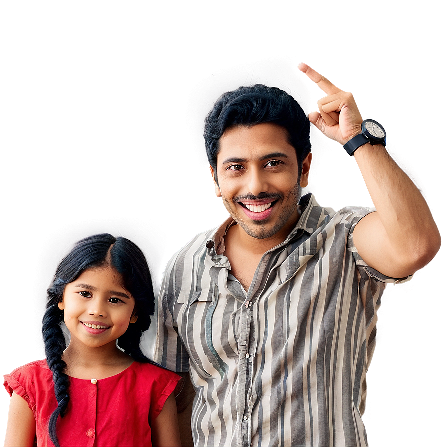 Happy Man With Family Png Wat PNG Image