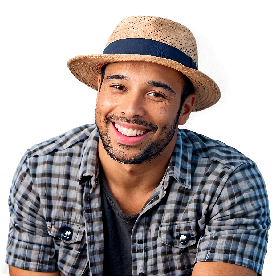 Happy Man With Hat Png Vgs PNG Image