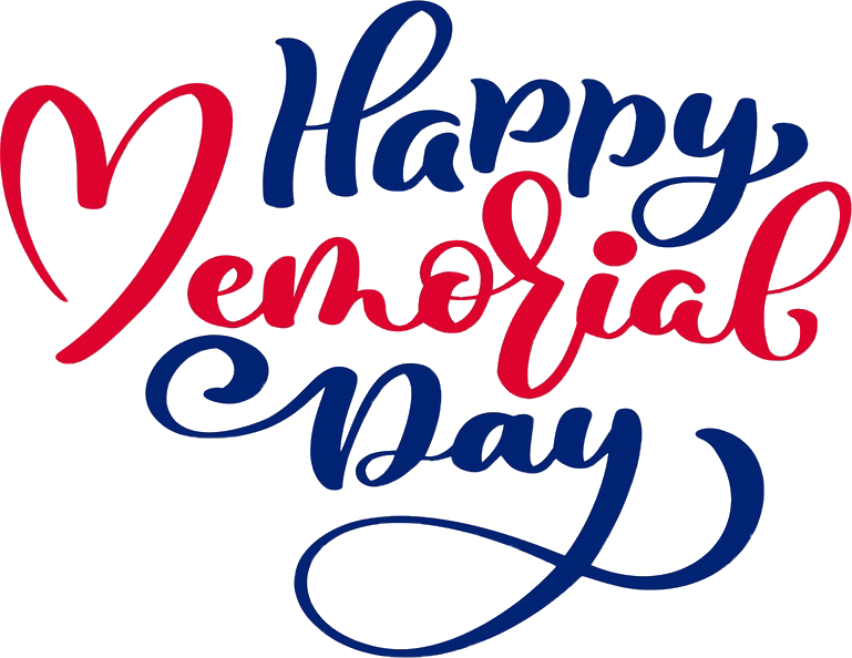 Happy Memorial Day Cursive Text PNG Image