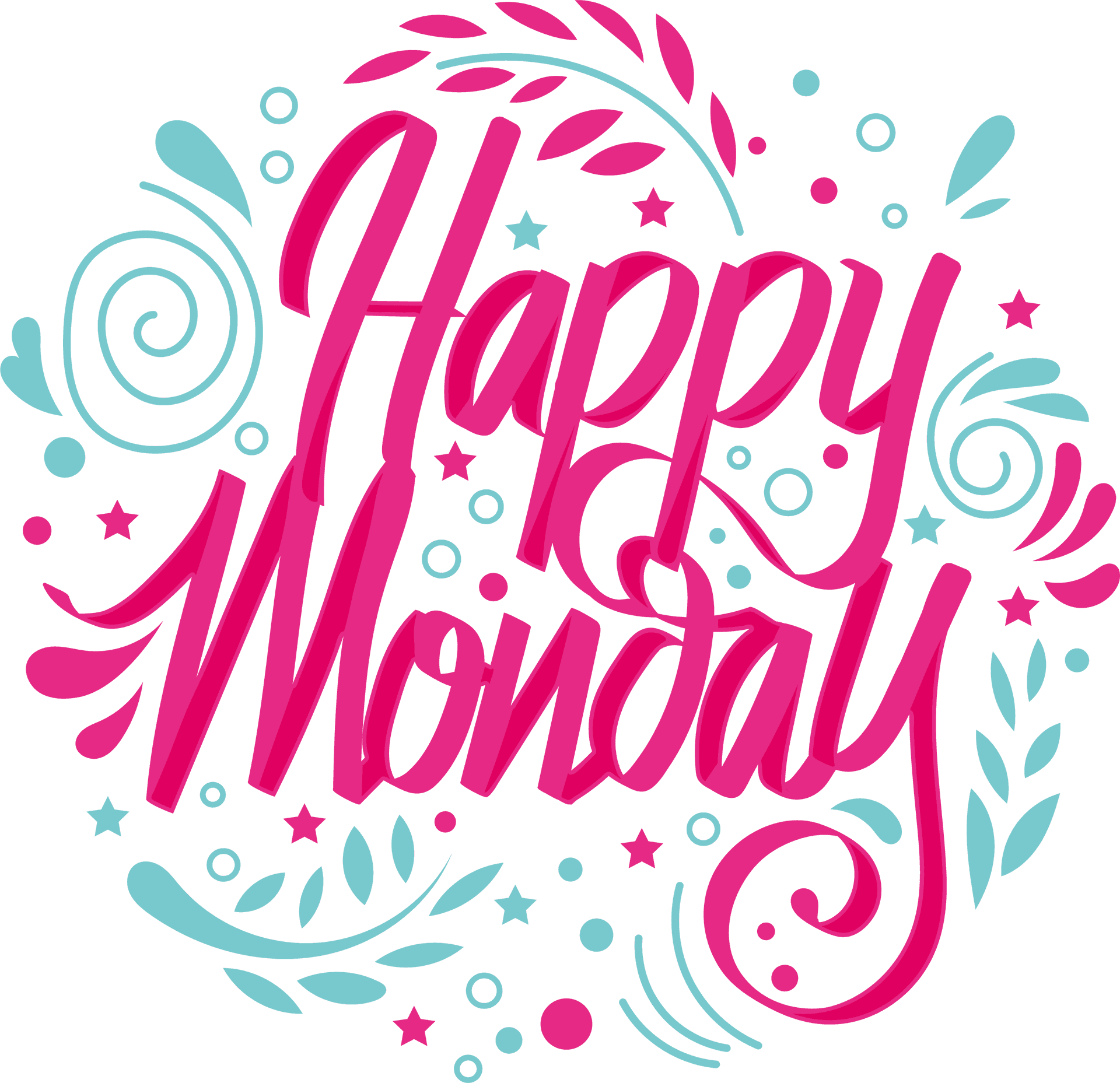 Happy Monday Greeting Graphic PNG Image