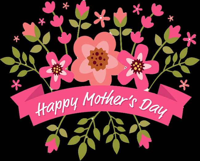 Happy Mothers Day Floral Greeting PNG Image