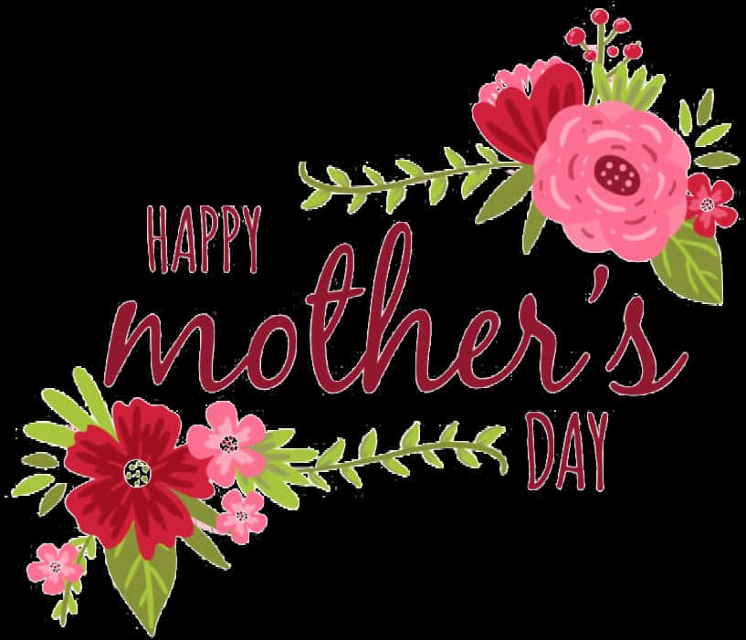 Happy Mothers Day Floral Greeting PNG Image