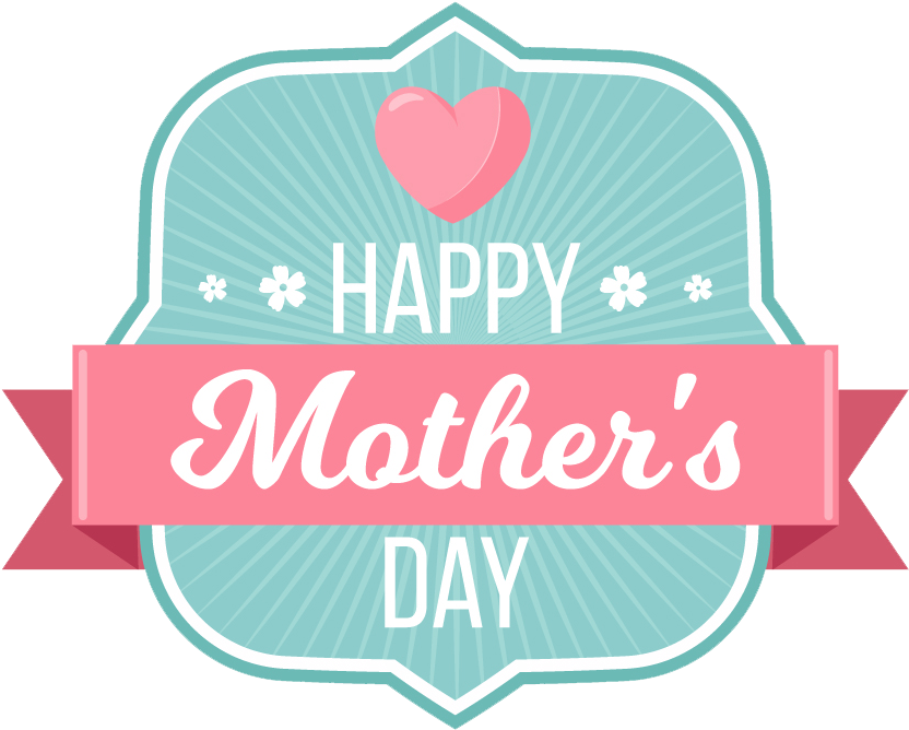 Happy Mothers Day Heart Banner PNG Image