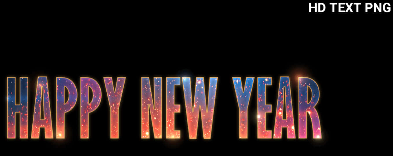 Happy New Year Firework Text Design PNG Image