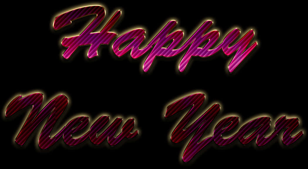 Happy New Year Glitter Text PNG Image