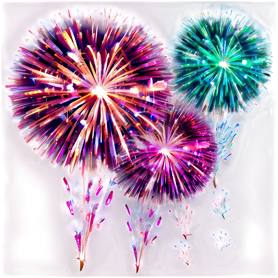 Happy New Year Vibrant Firework Display Png Htn PNG Image