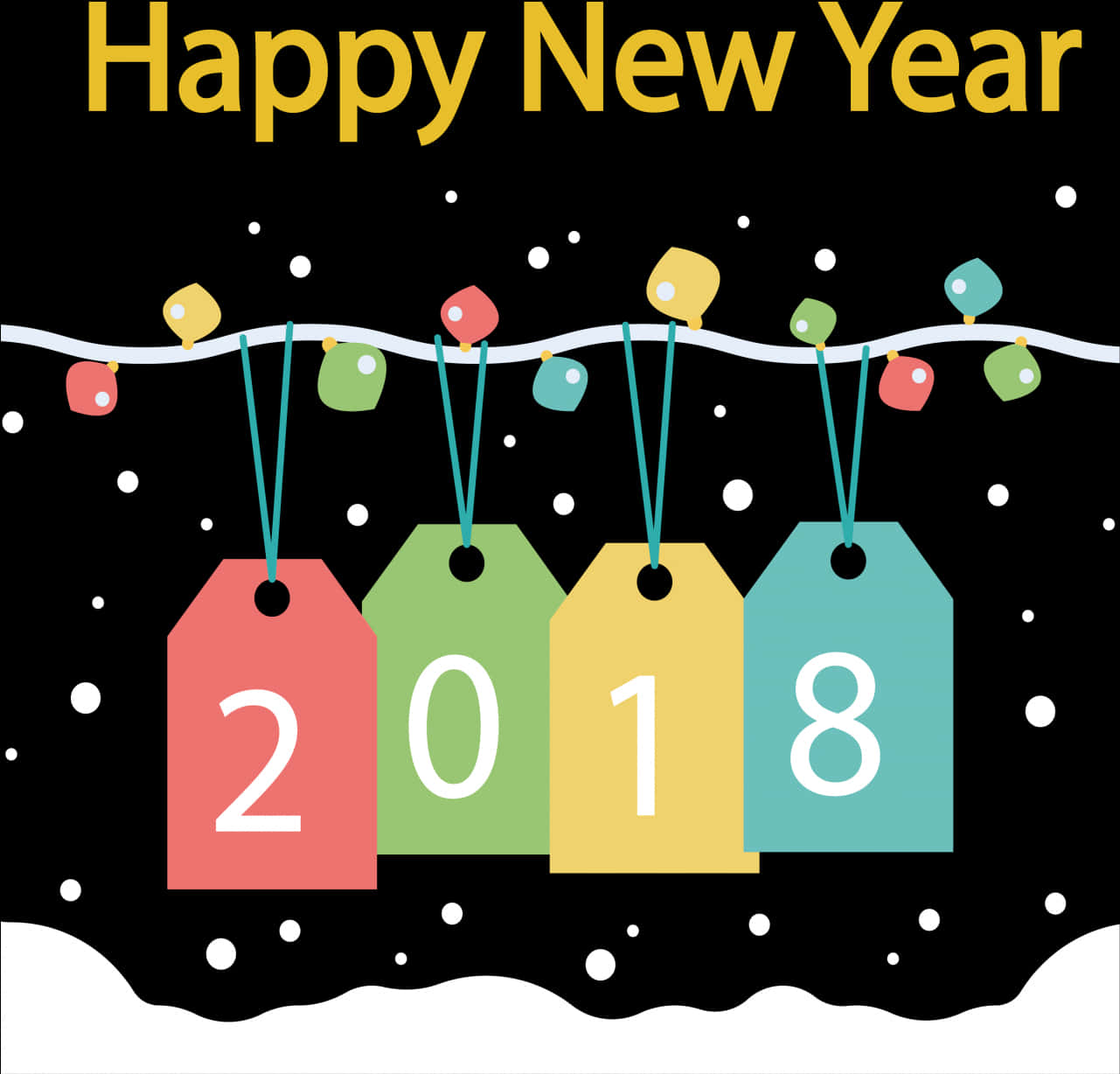 Happy New Year2018 Celebration Graphic PNG Image