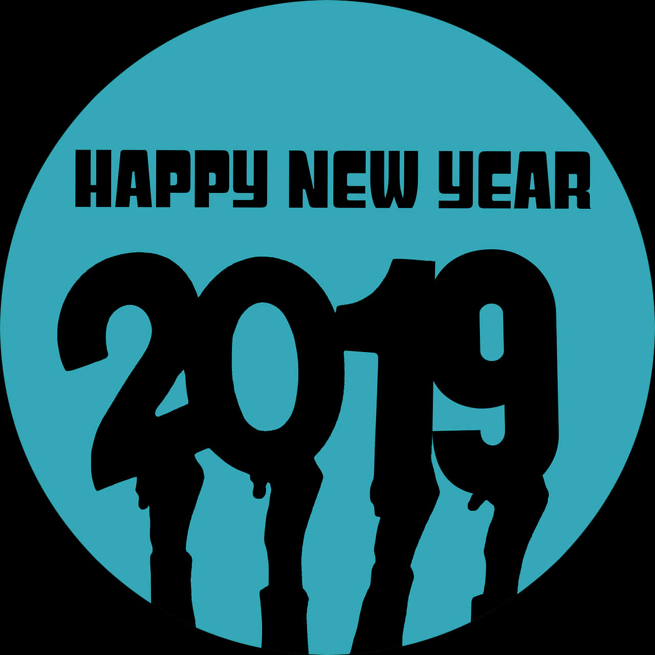 Happy New Year2019 Celebration Silhouette PNG Image