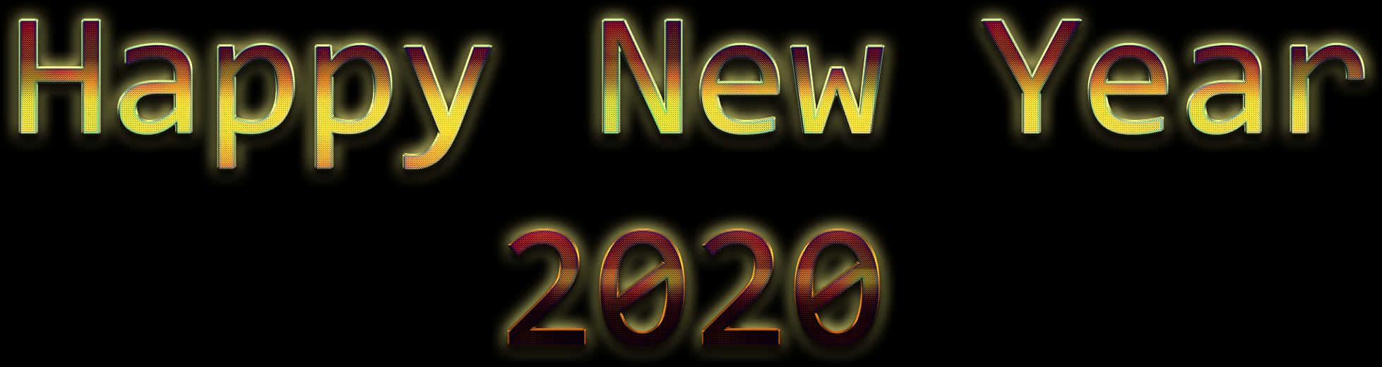 Happy New Year2020 Celebration Text PNG Image