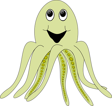 Happy Octopus Cartoon PNG Image