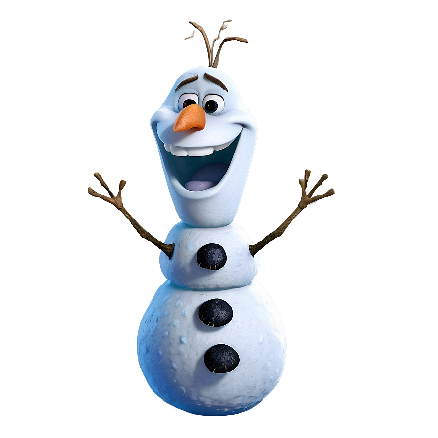 Happy Olaf Cartoon Png Dqx80 PNG Image