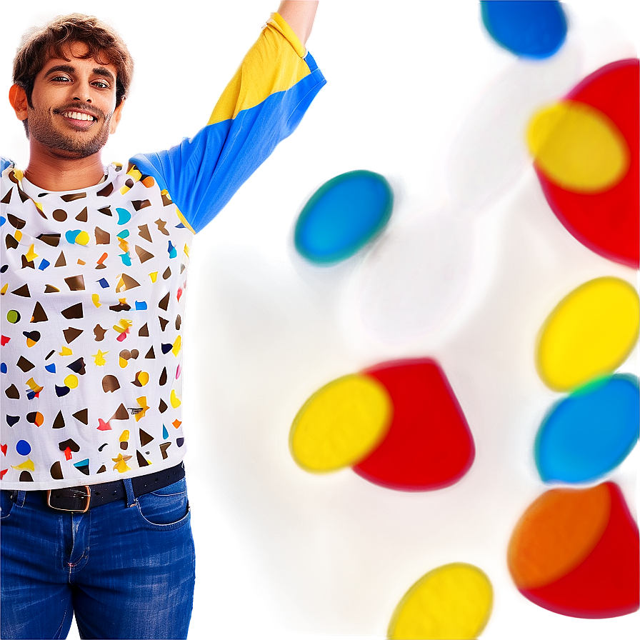 Happy Person With Confetti Png 10 PNG Image