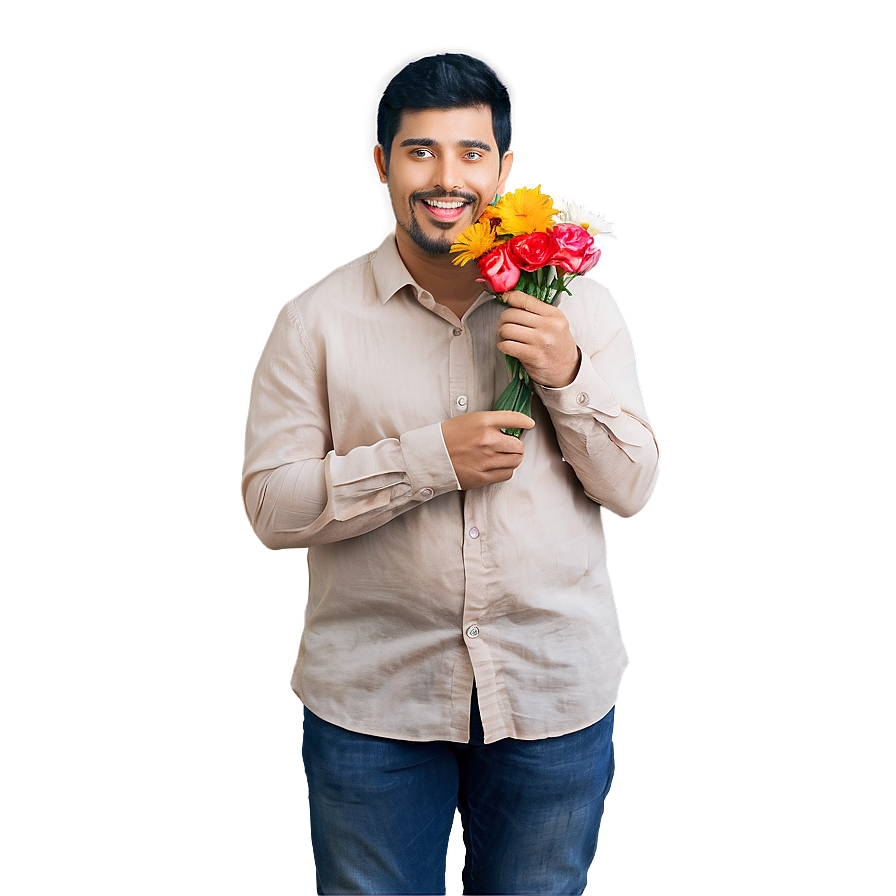 Happy Person With Flowers Png Bfi56 PNG Image