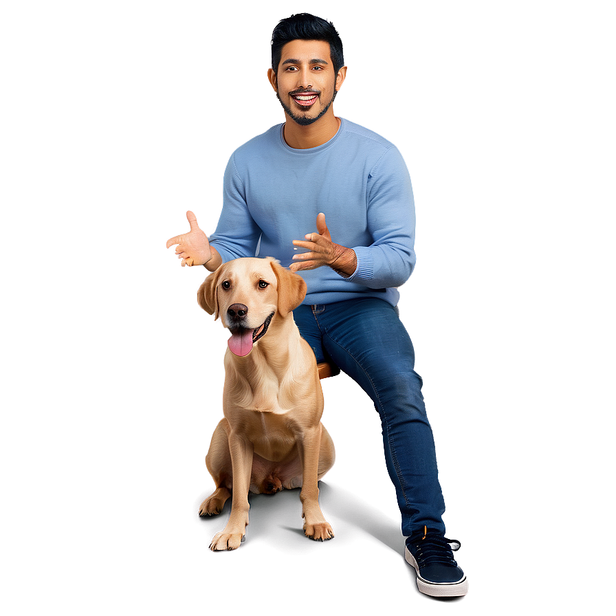 Happy Person With Pets Png Lfr PNG Image