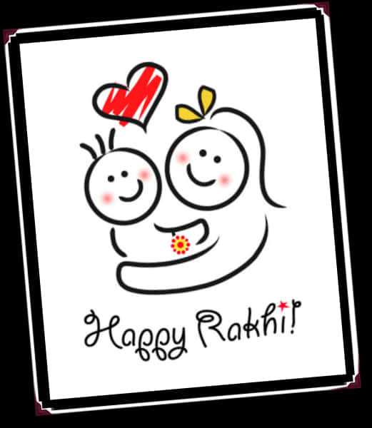 Happy Rakhi Cartoon Greeting PNG Image