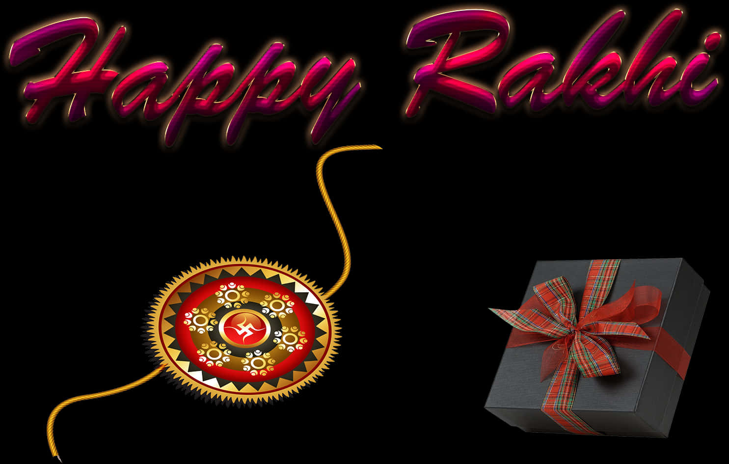 Happy Rakhi Celebration Greeting PNG Image