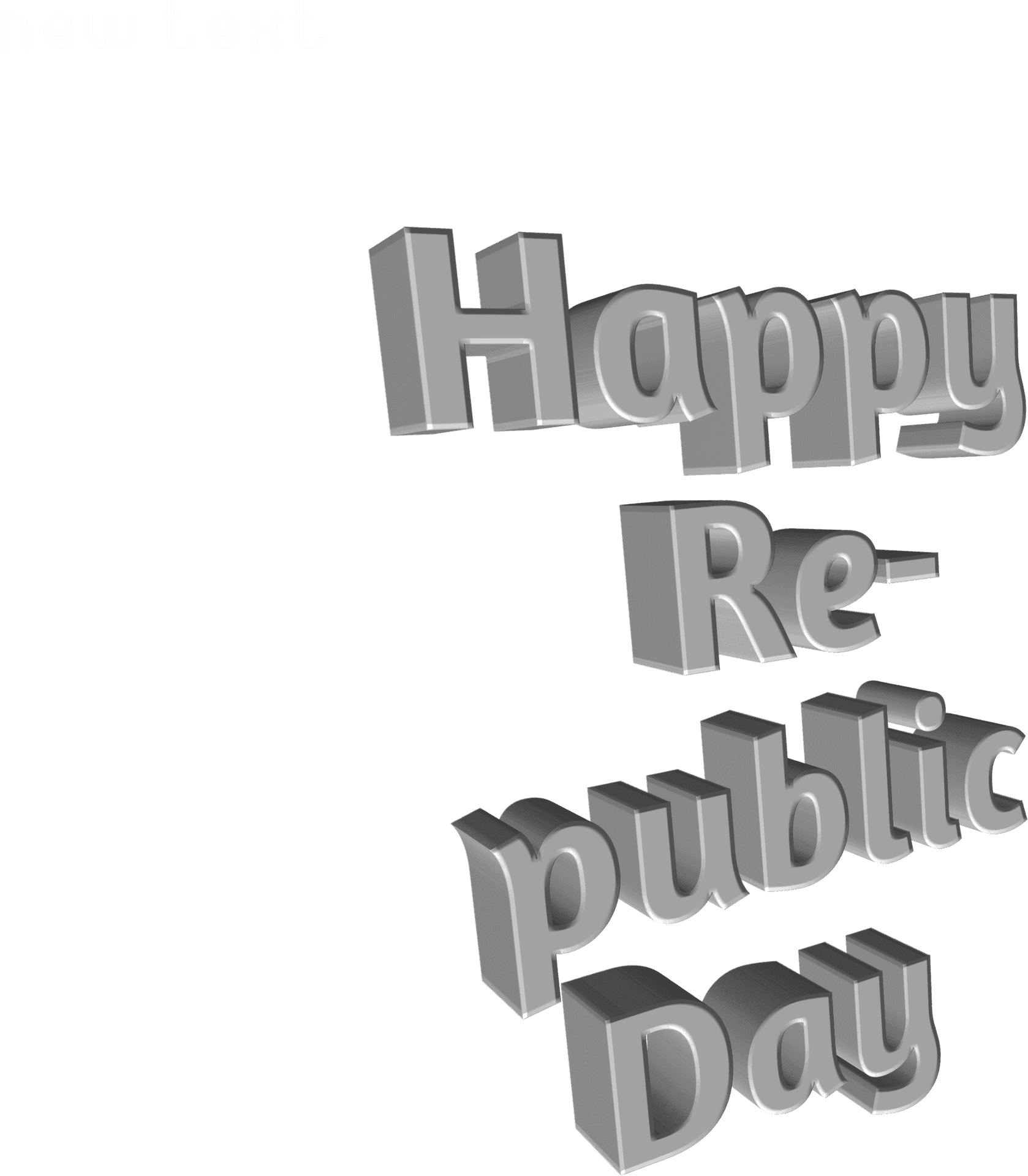 Happy Republic Day3 D Text PNG Image