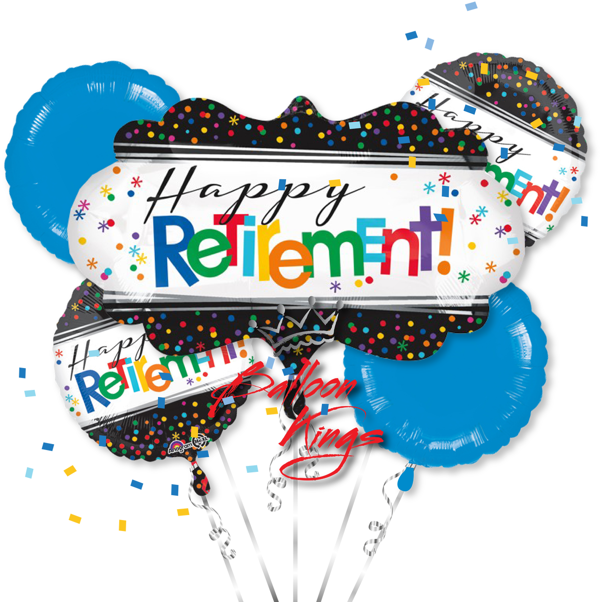 Happy Retirement Celebration Balloons PNG Image