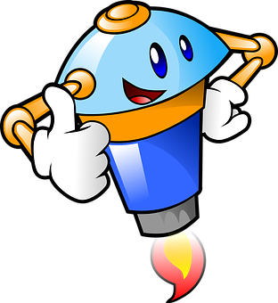 Happy Rocket Character PNG Image