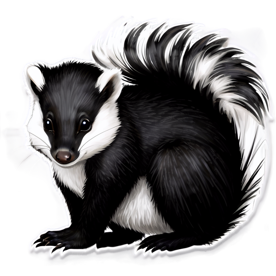 Happy Skunk Art Png Abk51 PNG Image