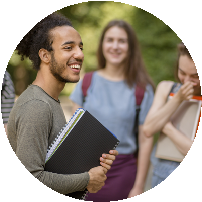 Happy Students Outdoors Campus Life PNG Image